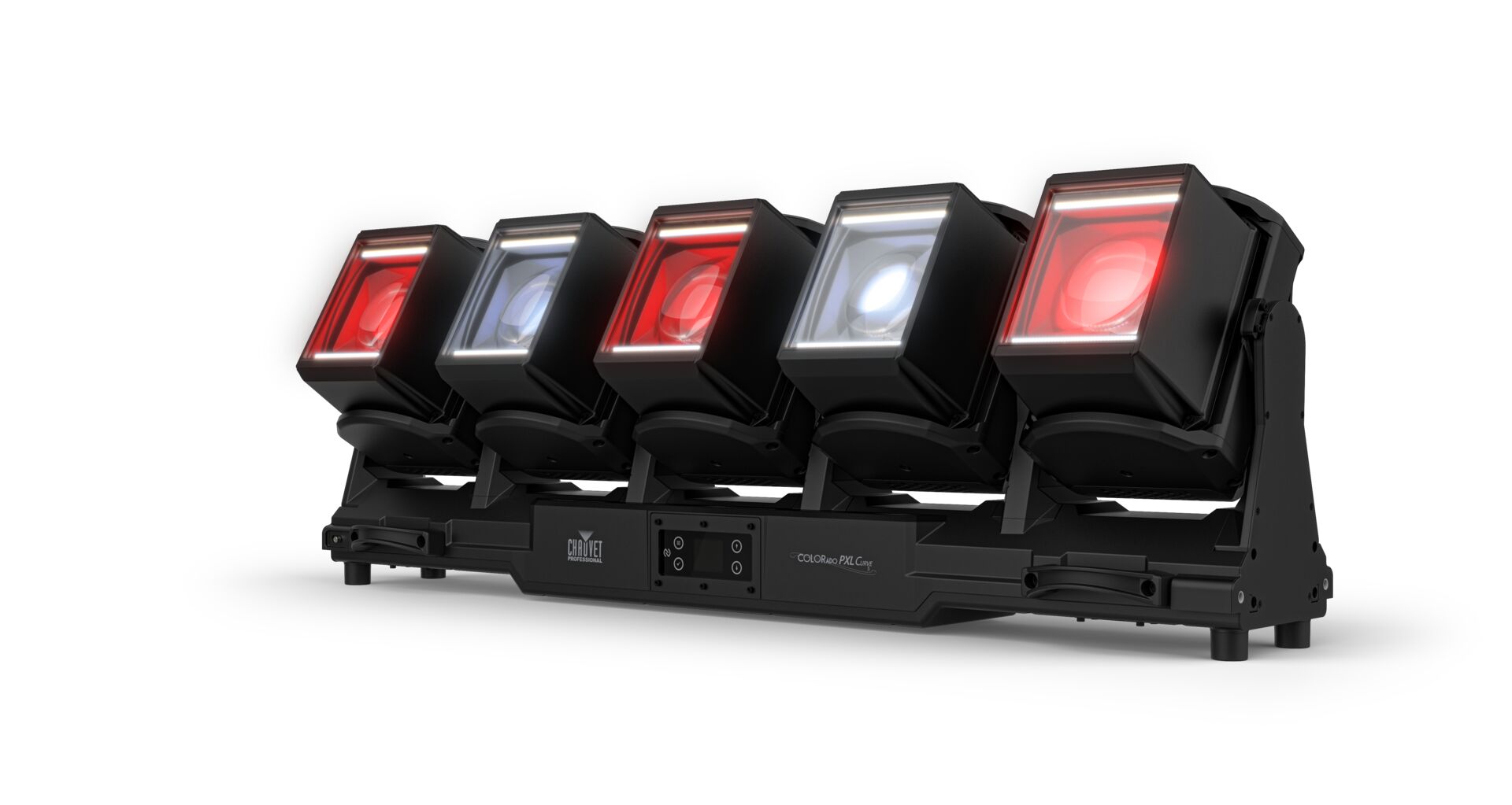 CHAUVET Professional COLORado PXL Curve 5 LED Pixel Batten mit fünf motorisierten RGBW-Köpfen