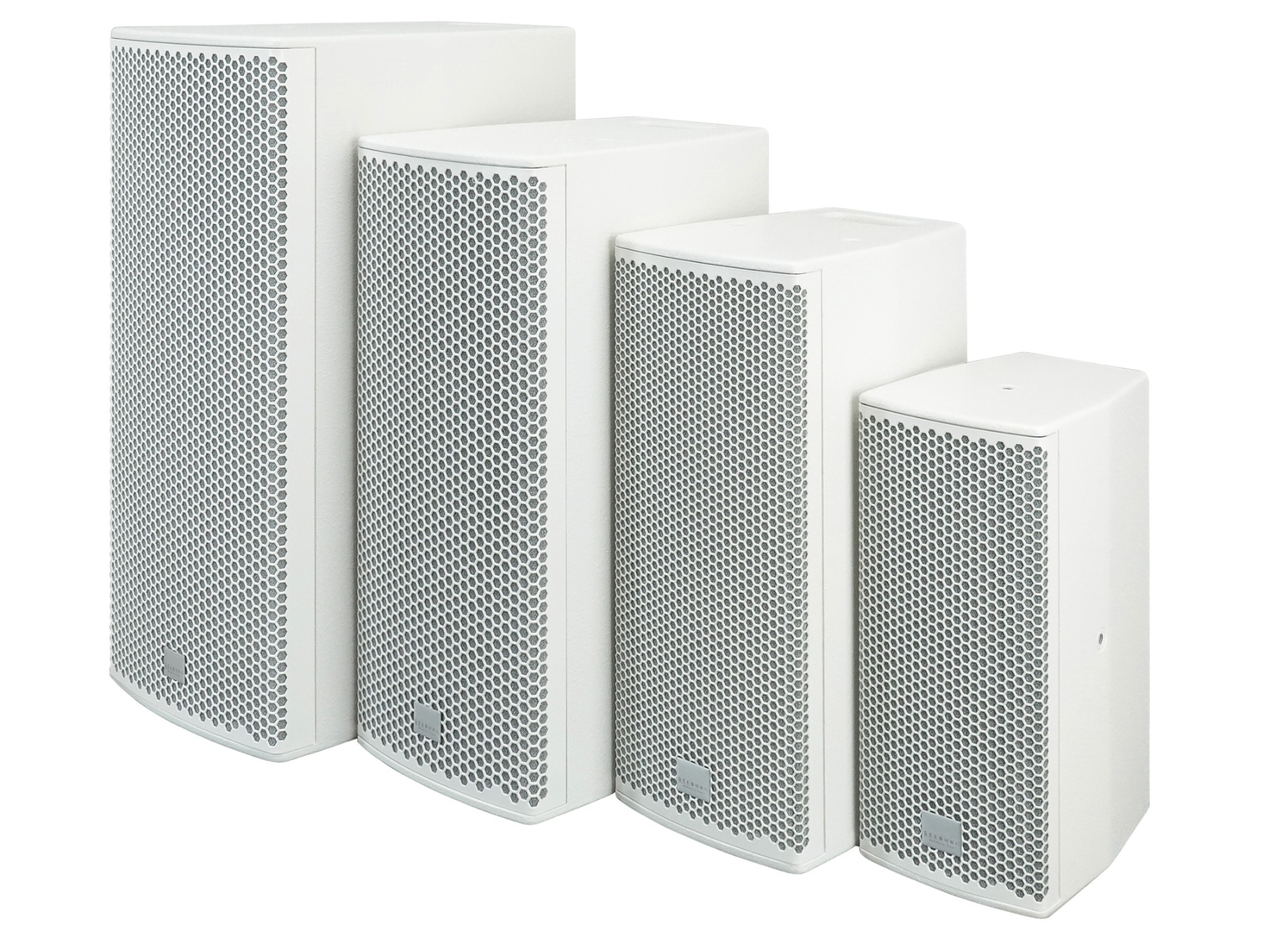 SEEBURG F-Serie F1, F2, F3 und F4 in Weiß für professionelle Audioinstallationen