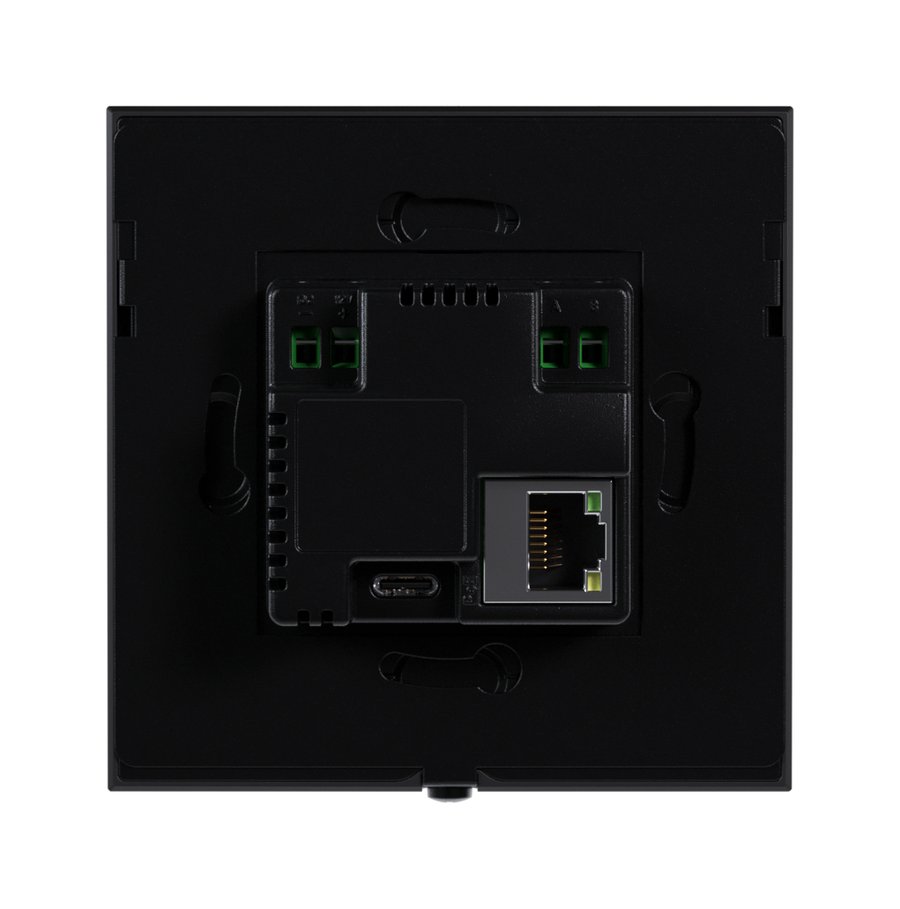 Rückseite Ecler PULSO-4 mit Ethernet-Anschluss für PoE und Euroblock-Anschlüssen