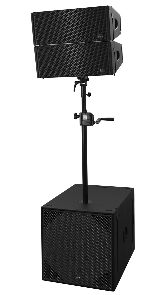 SEEBURG Galeo C auf Stativ mit Subwoofer