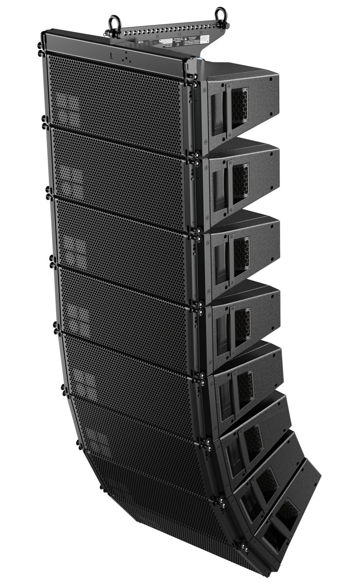 d&b audiotechnik CCL Line-Array mit acht Topteilen an einem Flugrahmen