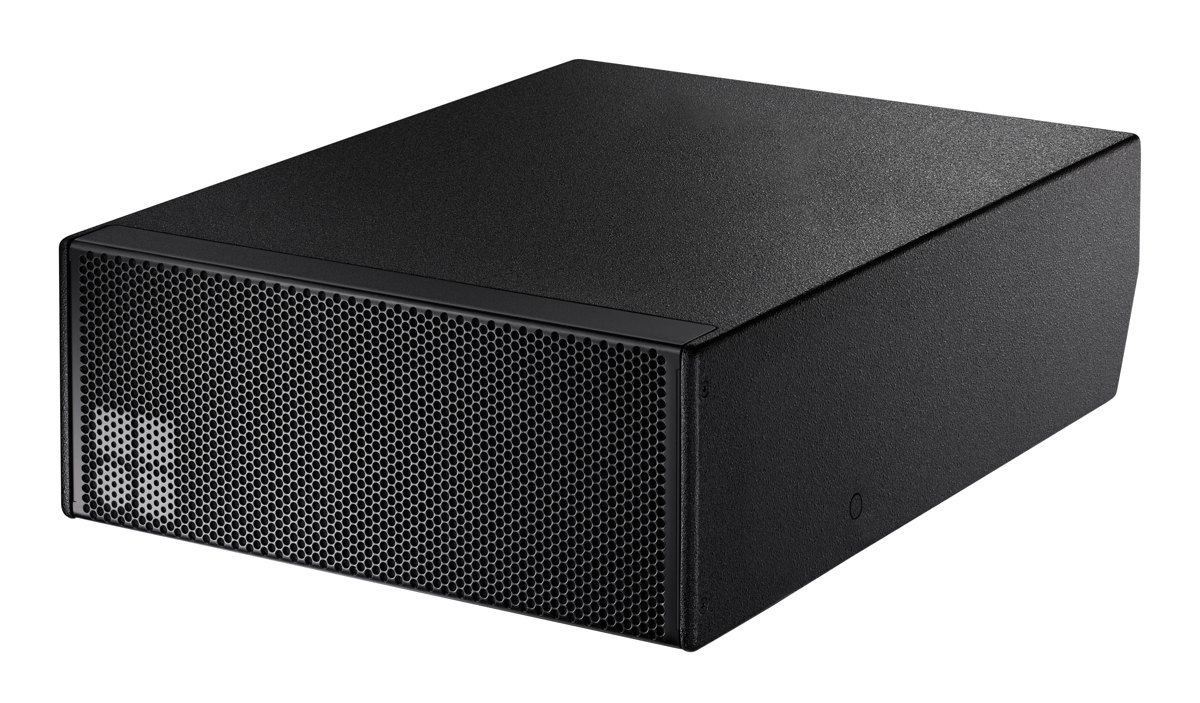 d&b audiotechnik Bi8 Subwoofer, schwarzes Gehäuse von vorne