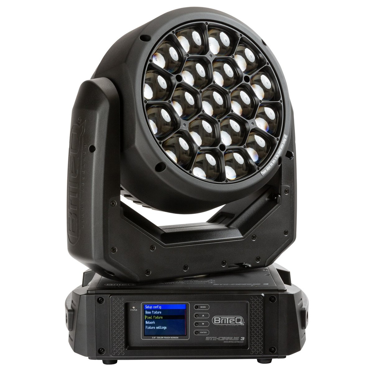 BRITEQ BTX-CIRRUS 3 Wash-Moving-Head mit 19 RGBL-LEDs, Frontansicht